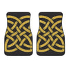 Gold Celtic Knot Symbol Print Front Car Floor Mats