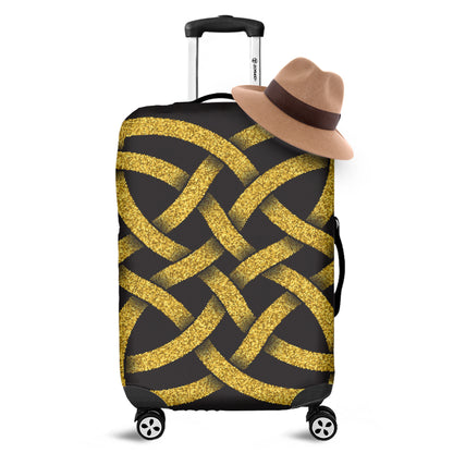 Gold Celtic Knot Symbol Print Luggage Cover