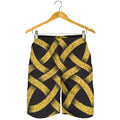 Gold Celtic Knot Symbol Print Men's Shorts