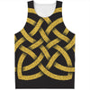 Gold Celtic Knot Symbol Print Men's Tank Top
