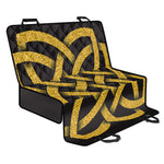 Gold Celtic Knot Symbol Print Pet Car Back Seat Cover