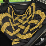 Gold Celtic Knot Symbol Print Pet Car Back Seat Cover