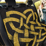 Gold Celtic Knot Symbol Print Pet Car Back Seat Cover