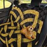 Gold Celtic Knot Symbol Print Pet Car Back Seat Cover