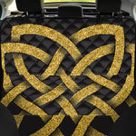 Gold Celtic Knot Symbol Print Pet Car Back Seat Cover