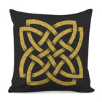 Gold Celtic Knot Symbol Print Pillow Cover