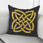 Gold Celtic Knot Symbol Print Pillow Cover