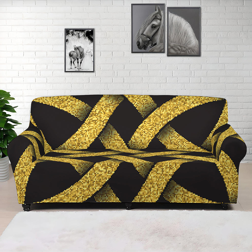 Gold Celtic Knot Symbol Print Sofa Cover