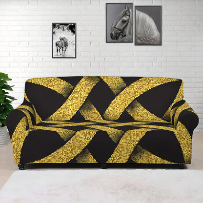 Gold Celtic Knot Symbol Print Sofa Cover