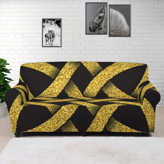 Gold Celtic Knot Symbol Print Sofa Cover