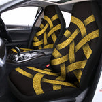 Gold Celtic Knot Symbol Print Universal Fit Car Seat Covers