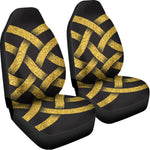 Gold Celtic Knot Symbol Print Universal Fit Car Seat Covers