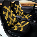 Gold Celtic Knot Symbol Print Universal Fit Car Seat Covers