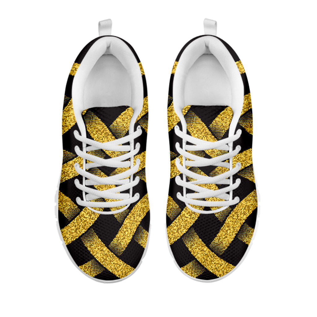 Gold Celtic Knot Symbol Print White Sneakers