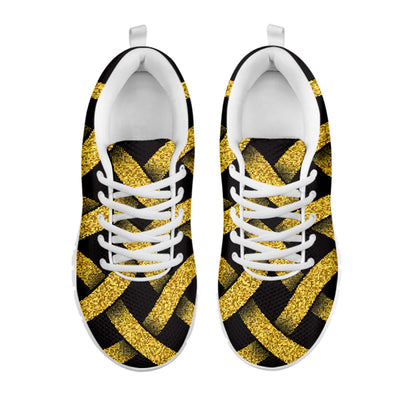 Gold Celtic Knot Symbol Print White Sneakers