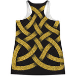 Gold Celtic Knot Symbol Print Women's Racerback Tank Top