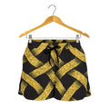 Gold Celtic Knot Symbol Print Women's Shorts