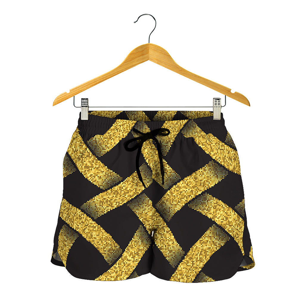 Gold Celtic Knot Symbol Print Women's Shorts
