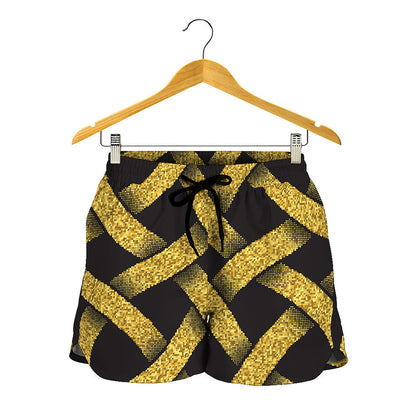 Gold Celtic Knot Symbol Print Women's Shorts