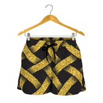 Gold Celtic Knot Symbol Print Women's Shorts