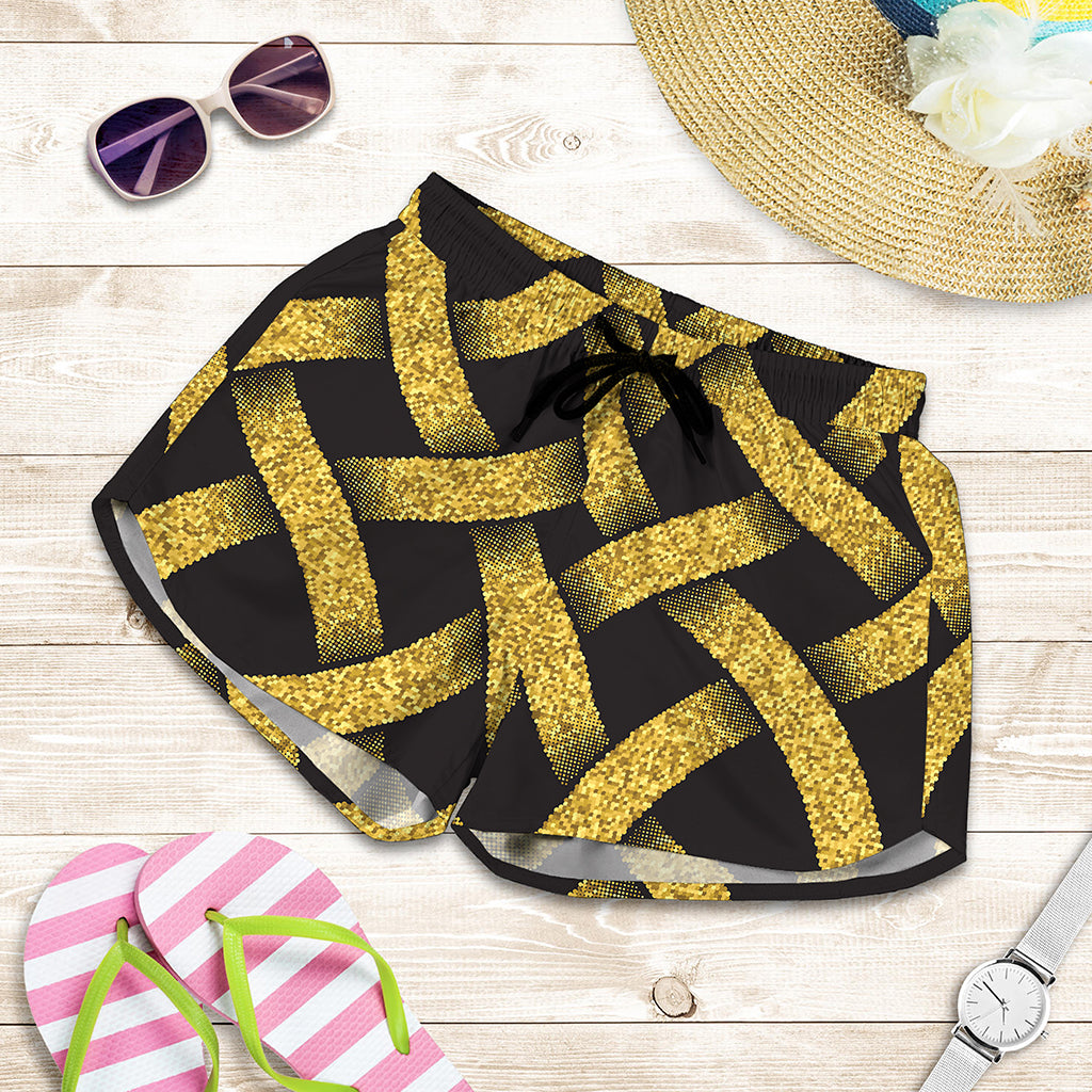 Gold Celtic Knot Symbol Print Women's Shorts
