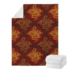 Gold Chinese Dragon Pattern Print Blanket