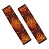 Gold Chinese Dragon Pattern Print Car Seat Belt Covers