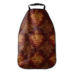 Gold Chinese Dragon Pattern Print Car Seat Organizers