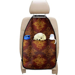 Gold Chinese Dragon Pattern Print Car Seat Organizers