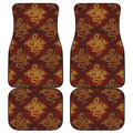 Gold Chinese Dragon Pattern Print Front and Back Car Floor Mats