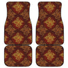 Gold Chinese Dragon Pattern Print Front and Back Car Floor Mats