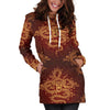 Gold Chinese Dragon Pattern Print Hoodie Dress GearFrost