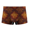 Gold Chinese Dragon Pattern Print Men's Boxer Briefs