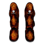 Gold Chinese Dragon Pattern Print Muay Thai Shin Guard