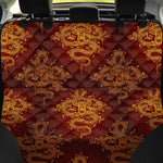 Gold Chinese Dragon Pattern Print Pet Car Back Seat Cover