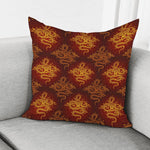 Gold Chinese Dragon Pattern Print Pillow Cover