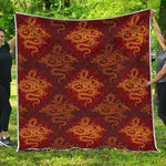 Gold Chinese Dragon Pattern Print Quilt