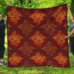 Gold Chinese Dragon Pattern Print Quilt