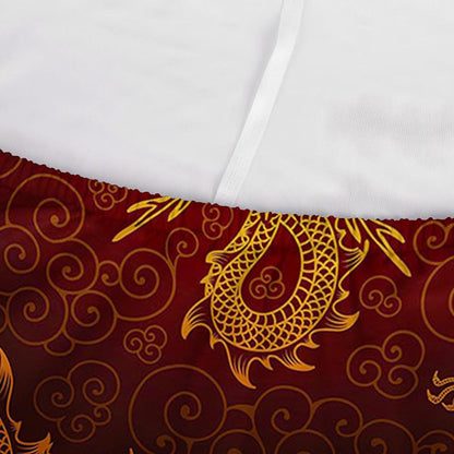 Gold Chinese Dragon Pattern Print Sofa Cover