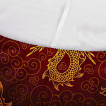 Gold Chinese Dragon Pattern Print Sofa Cover