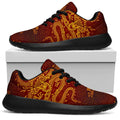 Gold Chinese Dragon Pattern Print Walking Shoes