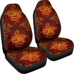 Gold Chinese Dragon Pattern Print Universal Fit Car Seat Covers