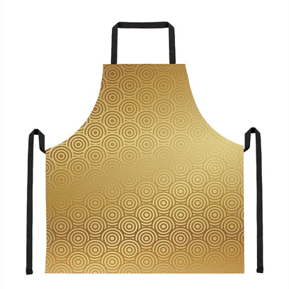 Gold Chinese Pattern Print Apron