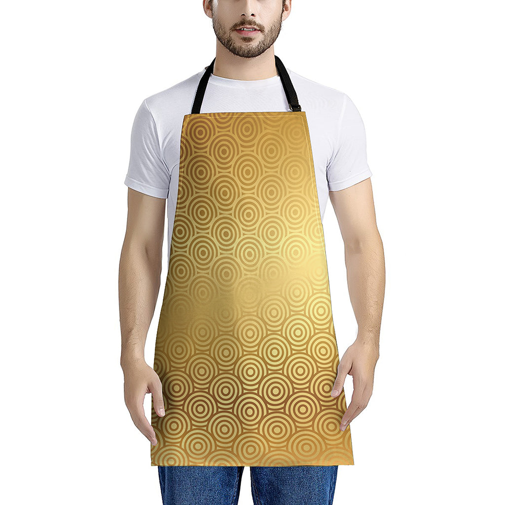 Gold Chinese Pattern Print Apron
