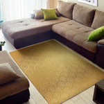 Gold Chinese Pattern Print Area Rug