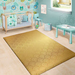 Gold Chinese Pattern Print Area Rug