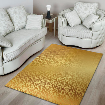 Gold Chinese Pattern Print Area Rug