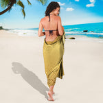 Gold Chinese Pattern Print Beach Sarong Wrap