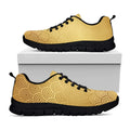 Gold Chinese Pattern Print Black Running Shoes