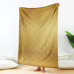Gold Chinese Pattern Print Blanket